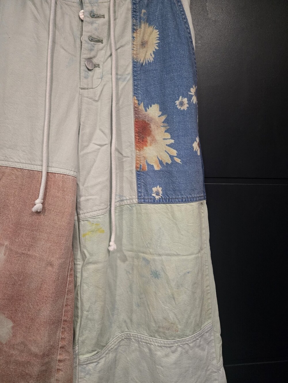 Anthropologie Pilcro Wide Leg Patchwork Pull On High Rise Pants L - Picture 3 of 9
